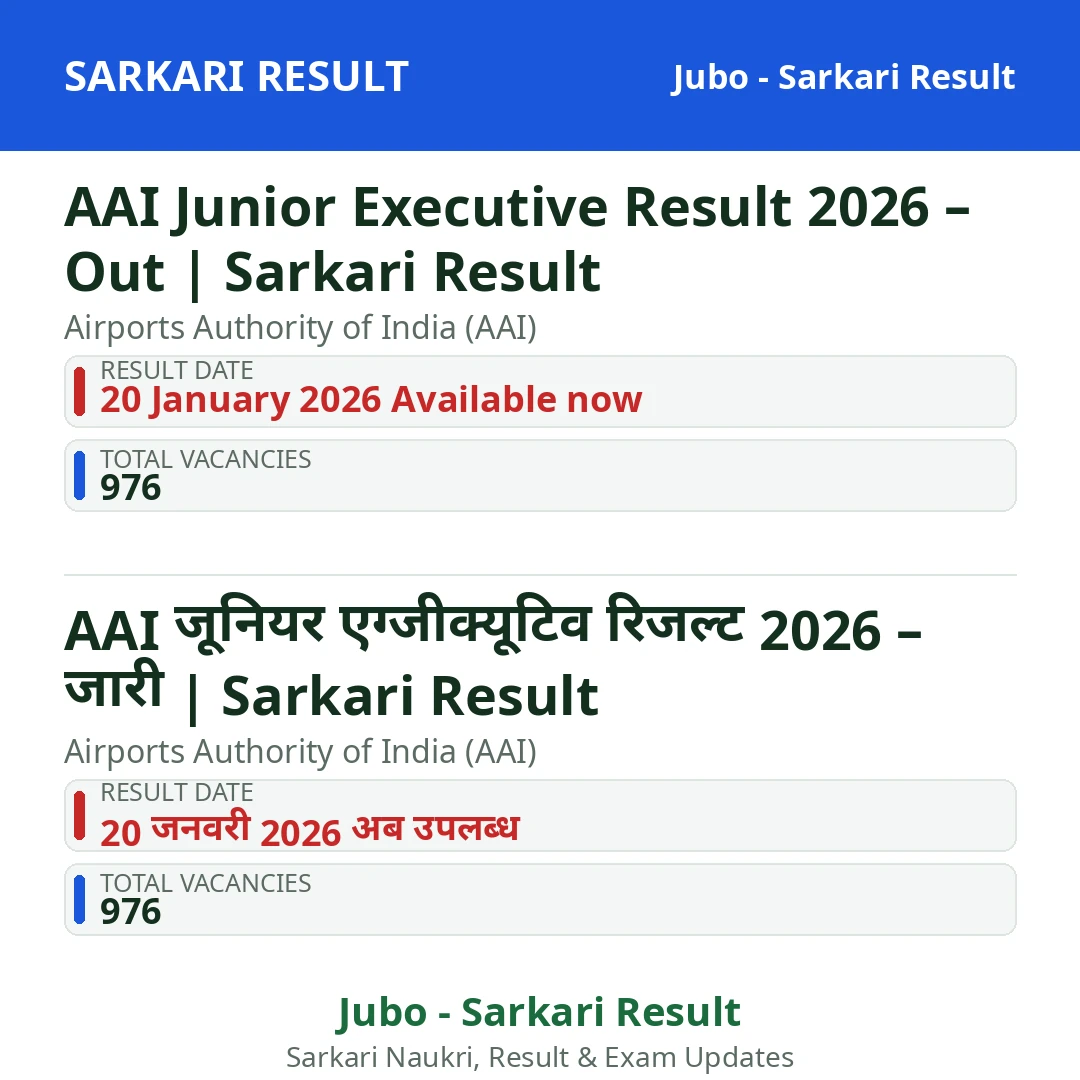 AAI Junior Executive Result 2026 – Out | Sarkari Result
