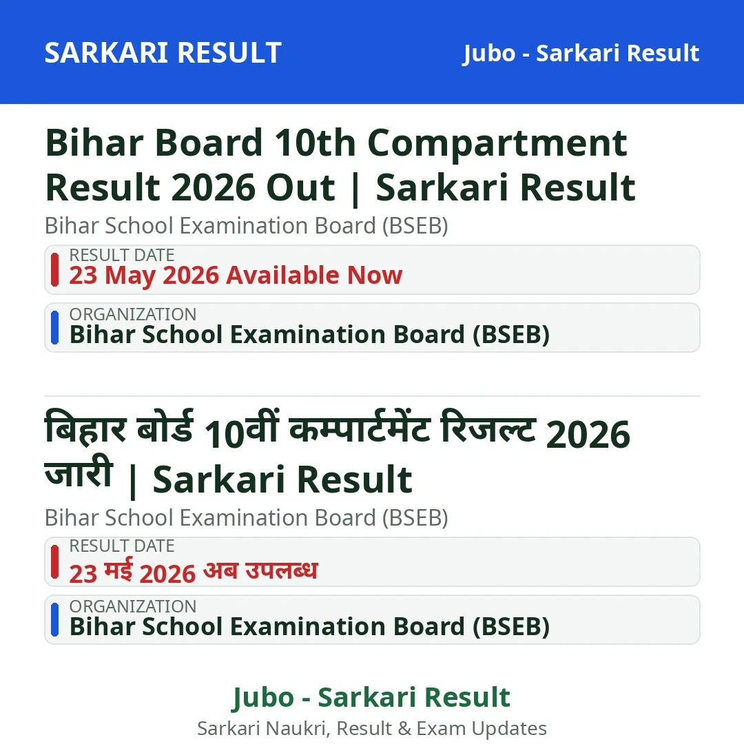 Bihar Board 10th Compartment Result 2026 Out | Sarkari Result