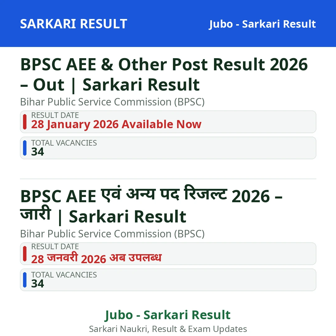 BPSC AEE & Other Post Result 2026 – Out | Sarkari Result
