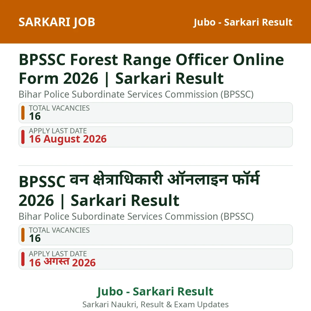 BPSSC Forest Range Officer Online Form 2026 | Sarkari Result