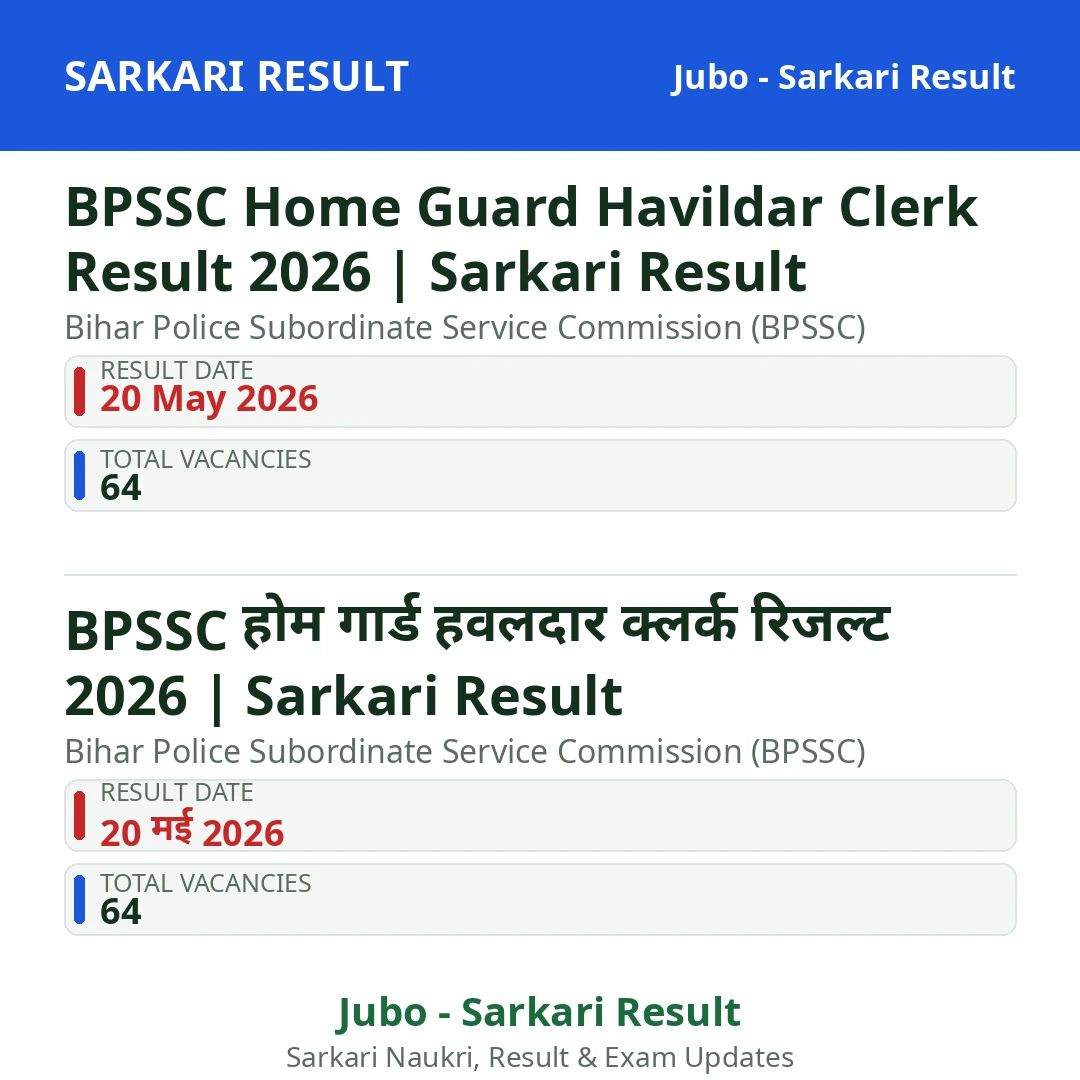 BPSSC Home Guard Havildar Clerk Result 2026 | Sarkari Result