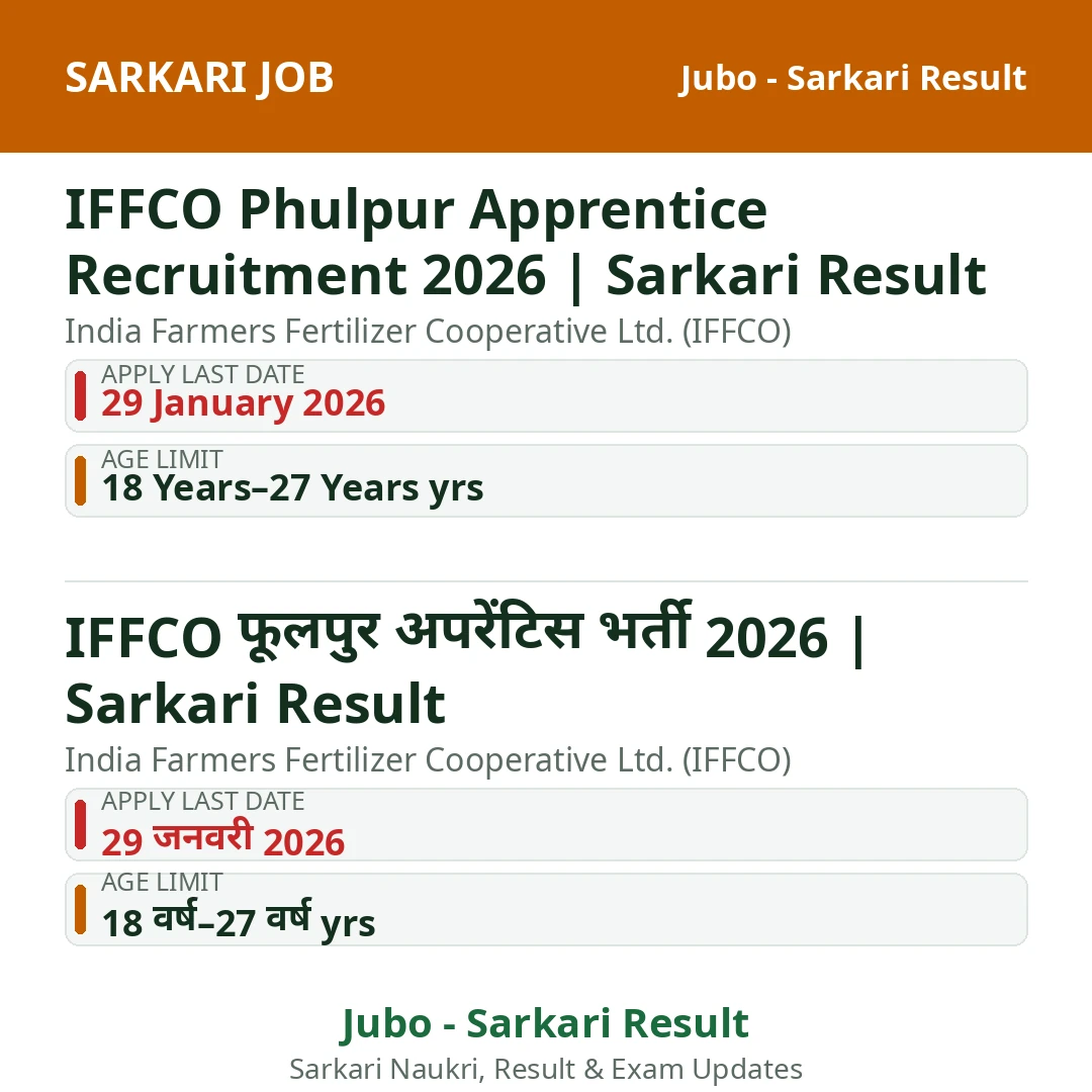 IFFCO Phulpur Apprentice Recruitment 2026 | Sarkari Result