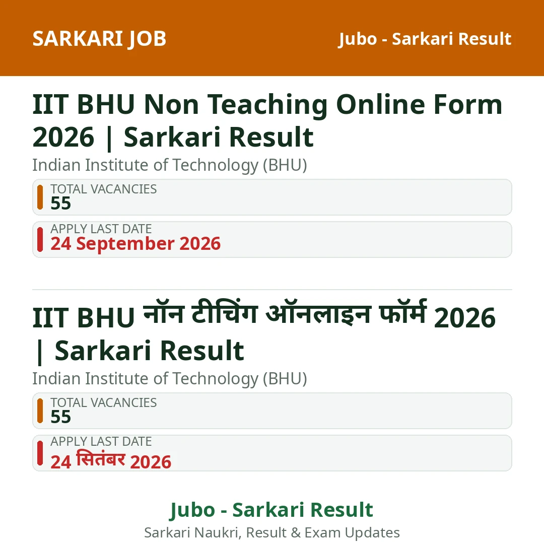 IIT BHU Non Teaching Online Form 2026 | Sarkari Result