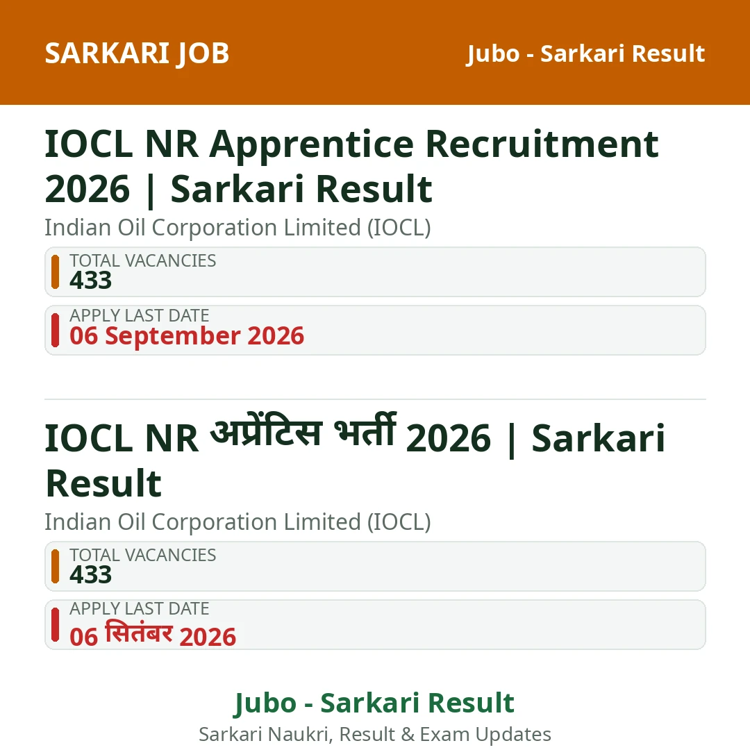 IOCL NR Apprentice Recruitment 2026 | Sarkari Result