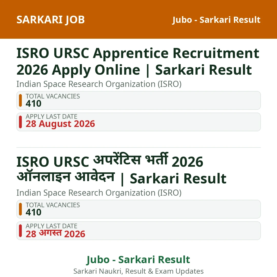 ISRO URSC Apprentice Recruitment 2026 Apply Online | Sarkari Result