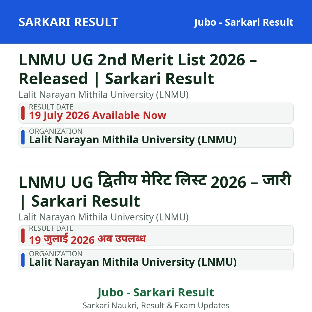 LNMU UG 2nd Merit List 2026 – Released | Sarkari Result