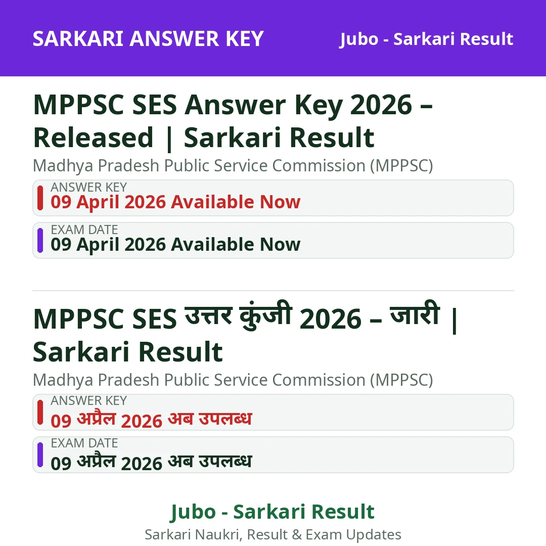 MPPSC SES Answer Key 2026 – Released | Sarkari Result