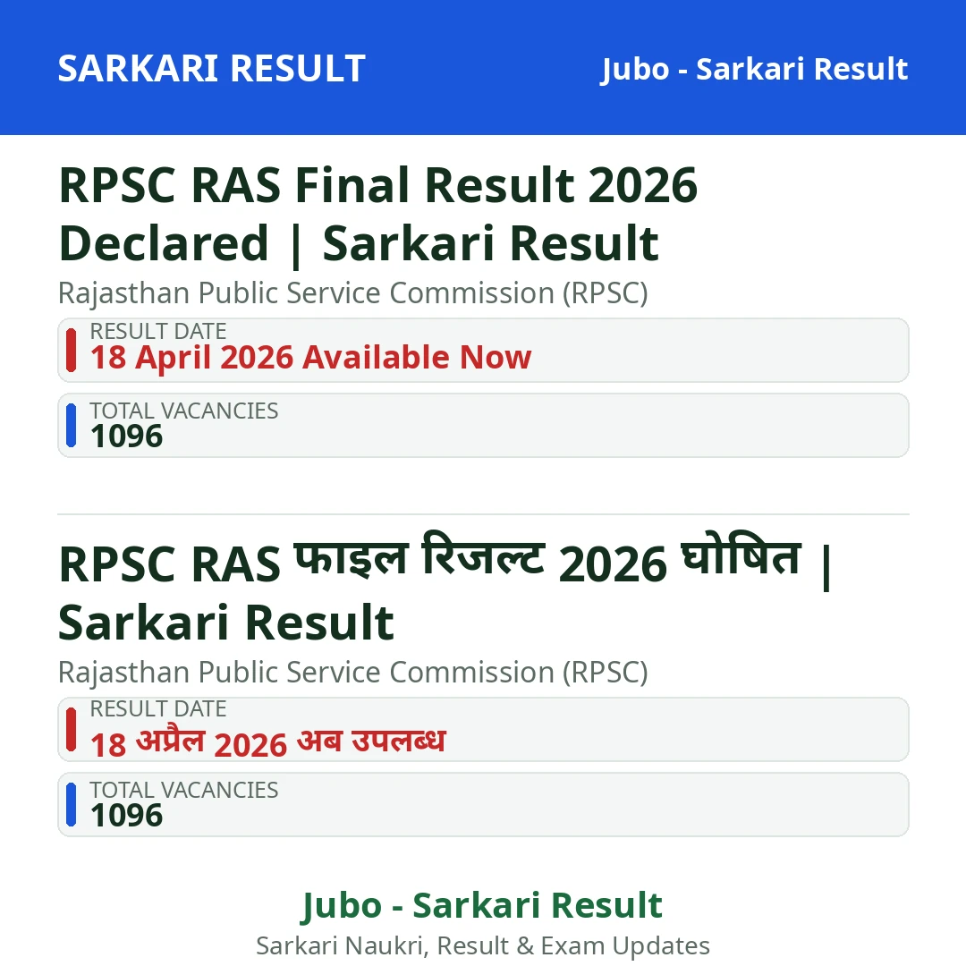 RPSC RAS Final Result 2026 Declared | Sarkari Result
