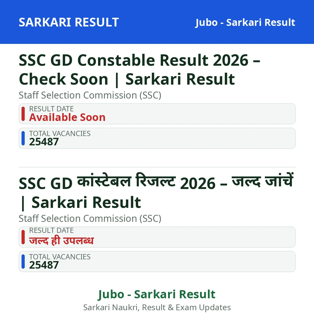 SSC GD Constable Result 2026 – Check Soon | Sarkari Result