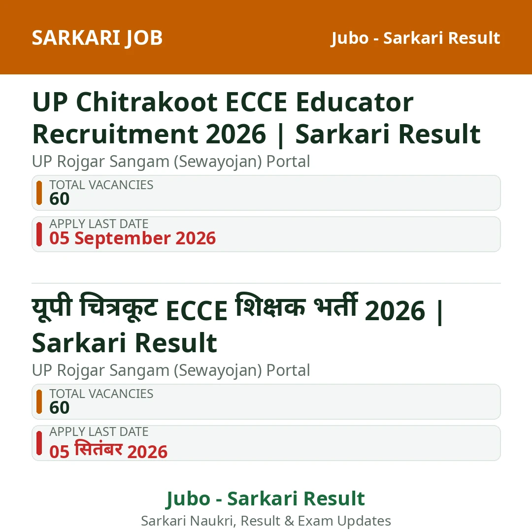 UP Chitrakoot ECCE Educator Recruitment 2026 | Sarkari Result