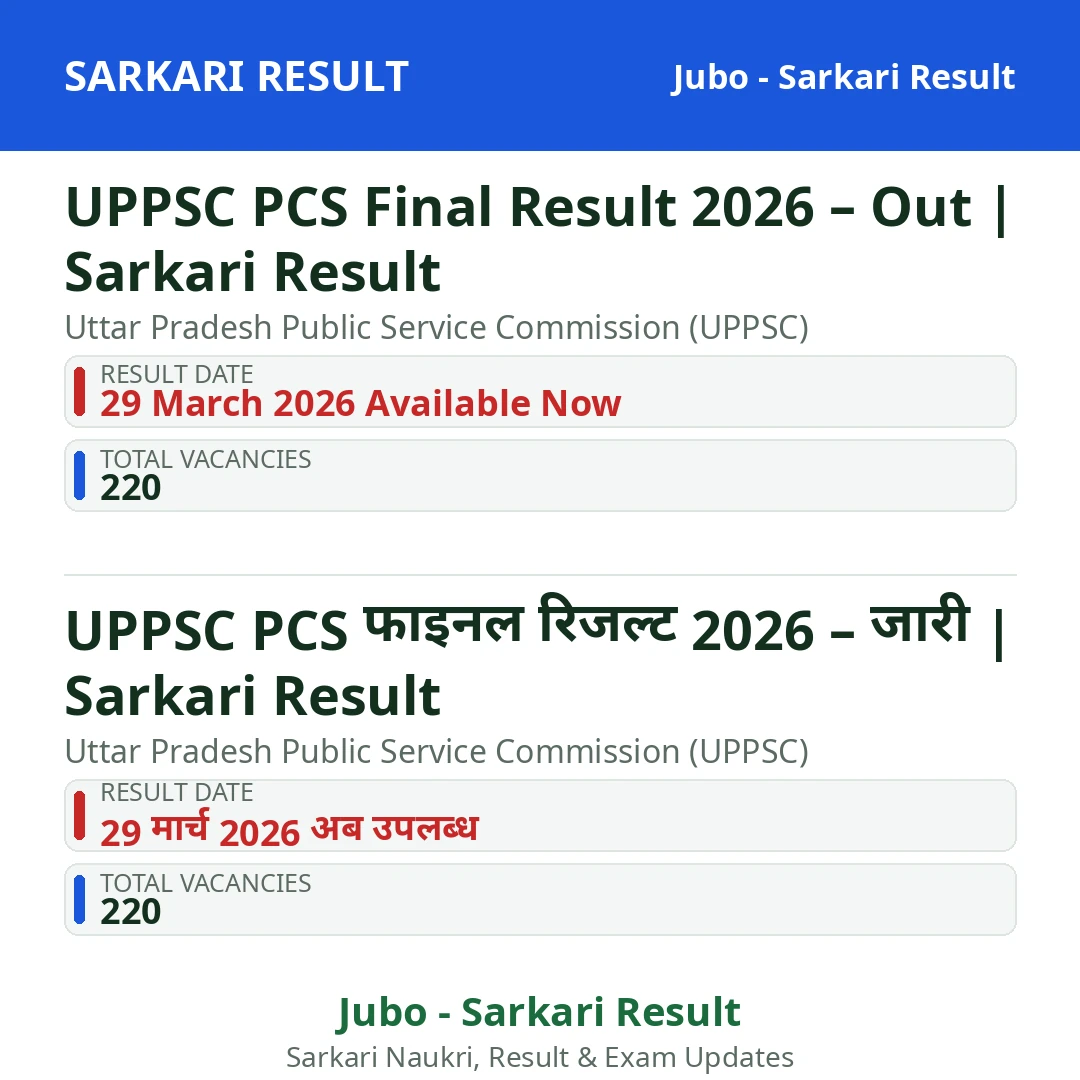 UPPSC PCS Final Result 2026 – Out | Sarkari Result