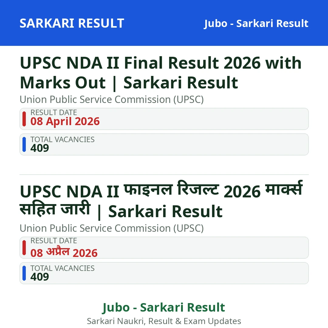 UPSC NDA II Final Result 2026 with Marks Out | Sarkari Result