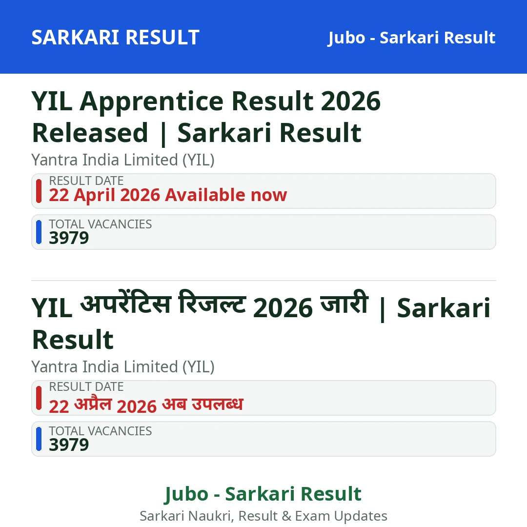 YIL Apprentice Result 2026 Released | Sarkari Result